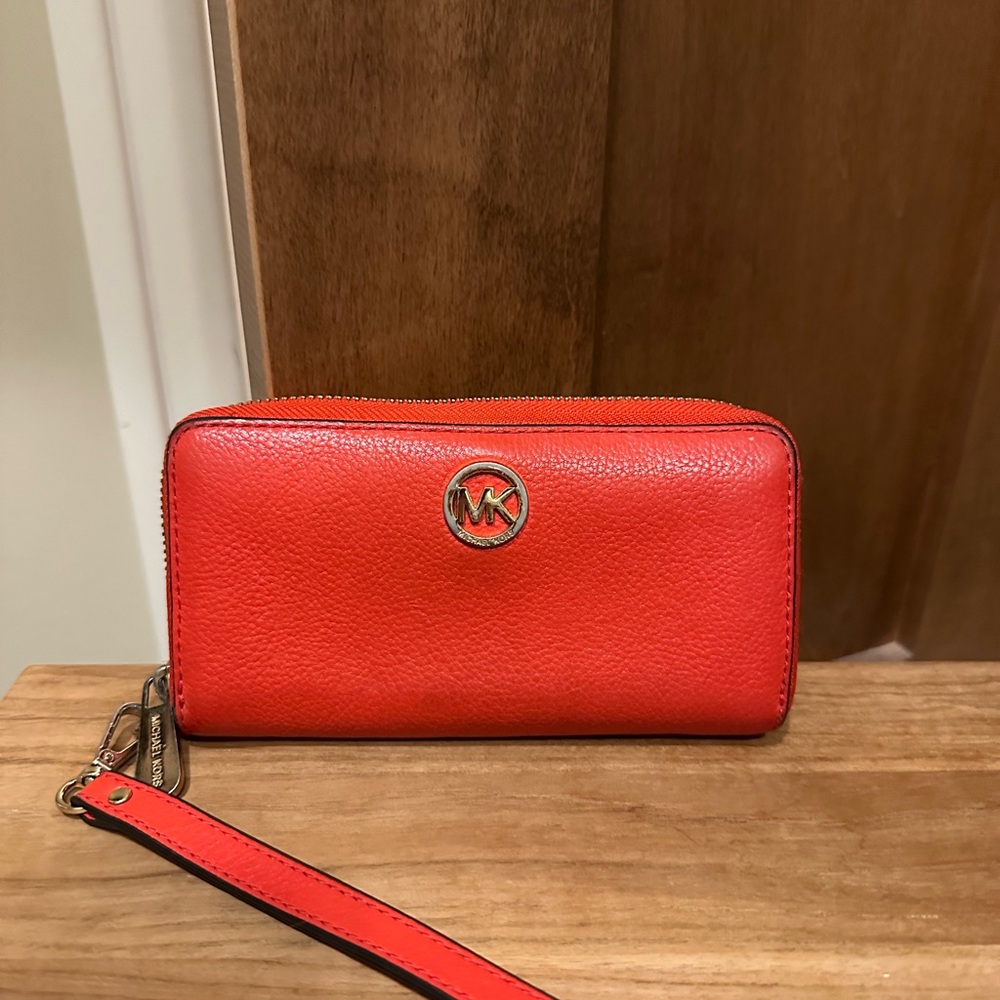 Michael Kors Vibrant Red/Orange Wristlet